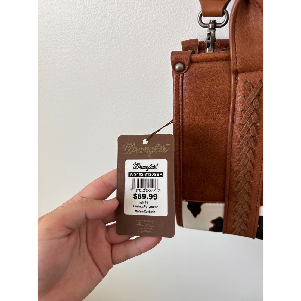 Montana West Wrangler Cow Print Crossbody Small Tote – NWT - Picture 5 of 10
